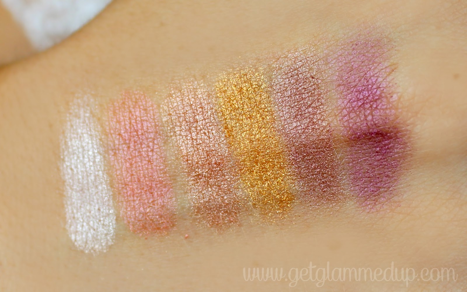 elf studio prism palette in sunset swatches