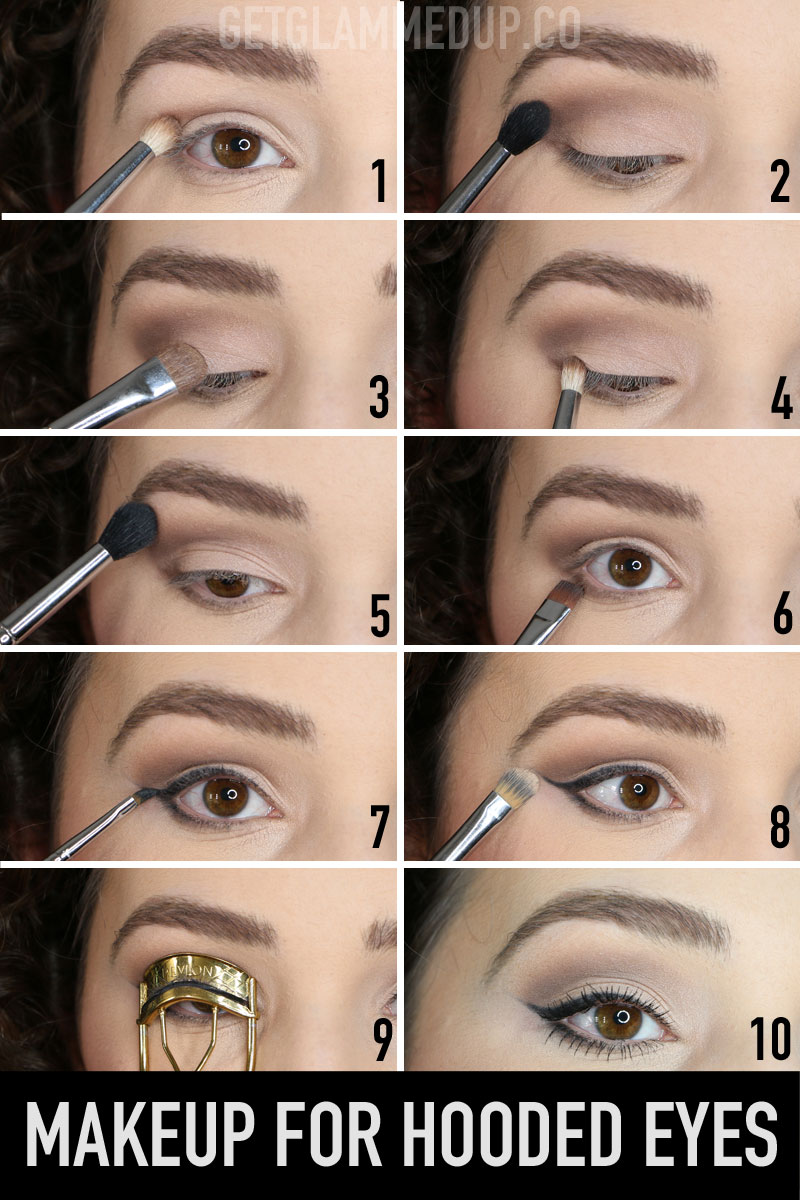Stå op i stedet Behov for veltalende VIDEO: Eye Makeup for Hooded Eyes - How to Apply Eyeshadow, Liner, Brows -  Gena Marie