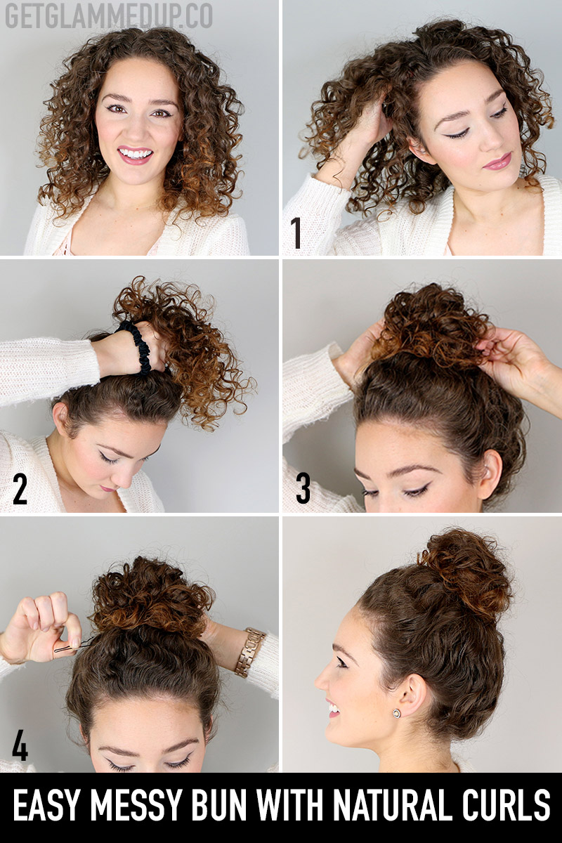 VIDEO: Easy Messy Bun Hairstyle for Natural Curls - Gena Marie