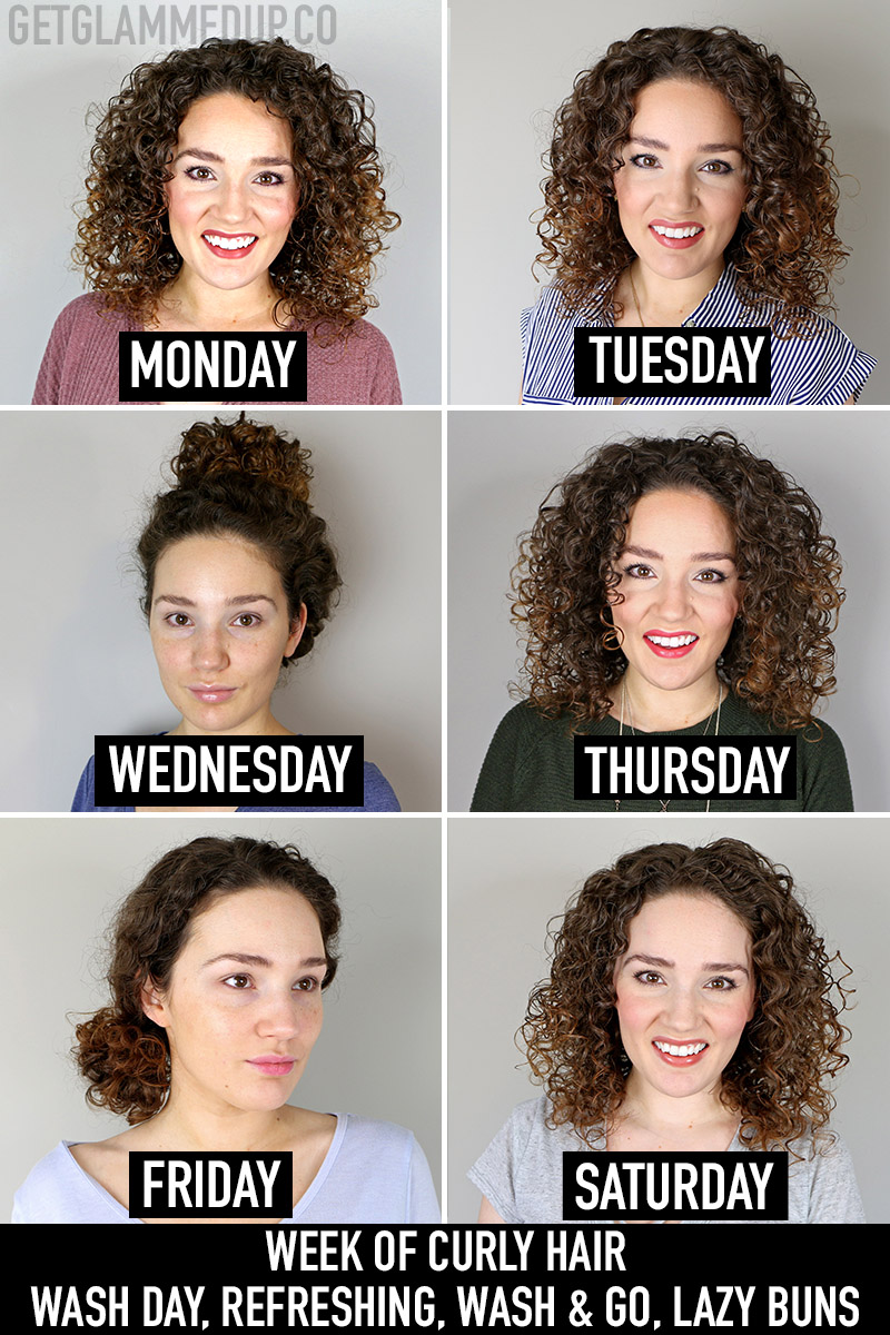 VIDEO: A Week with Curly Hair - Wash Day, Refreshing, Co-Wash & Go, Lazy  Bun Hairstyles - Gena Marie