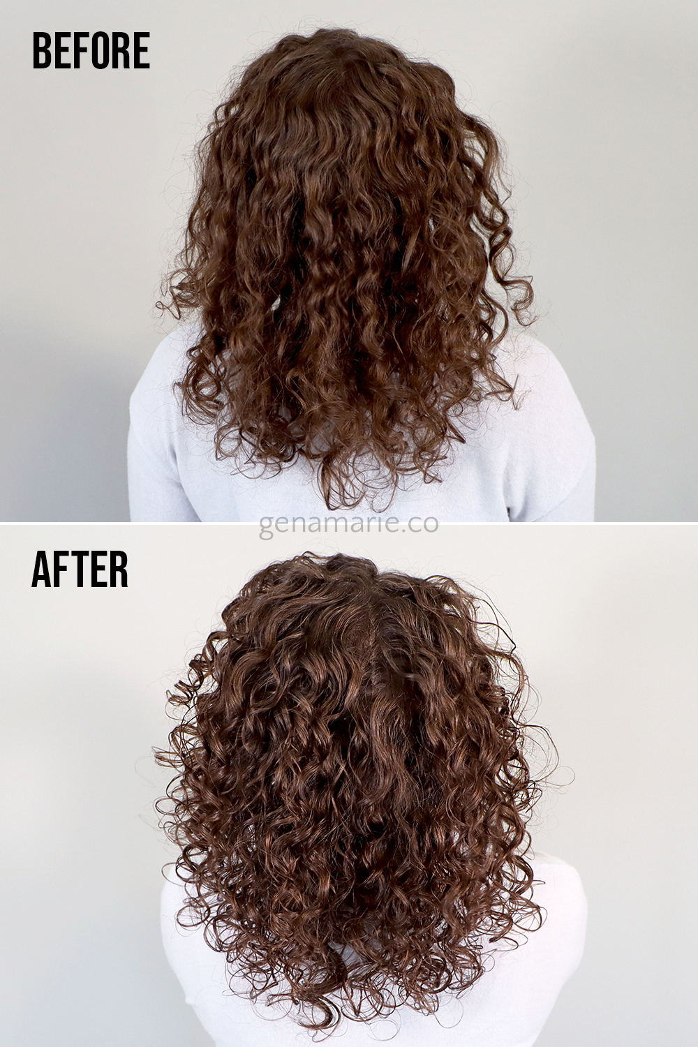 Before & after Curlsmith Shine Recipe