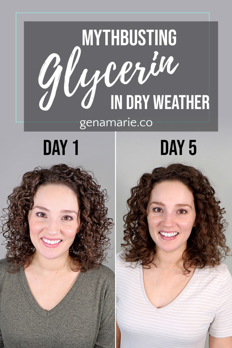 Day 1 versus Day 5 Hair with Glycerin in Dry Weather