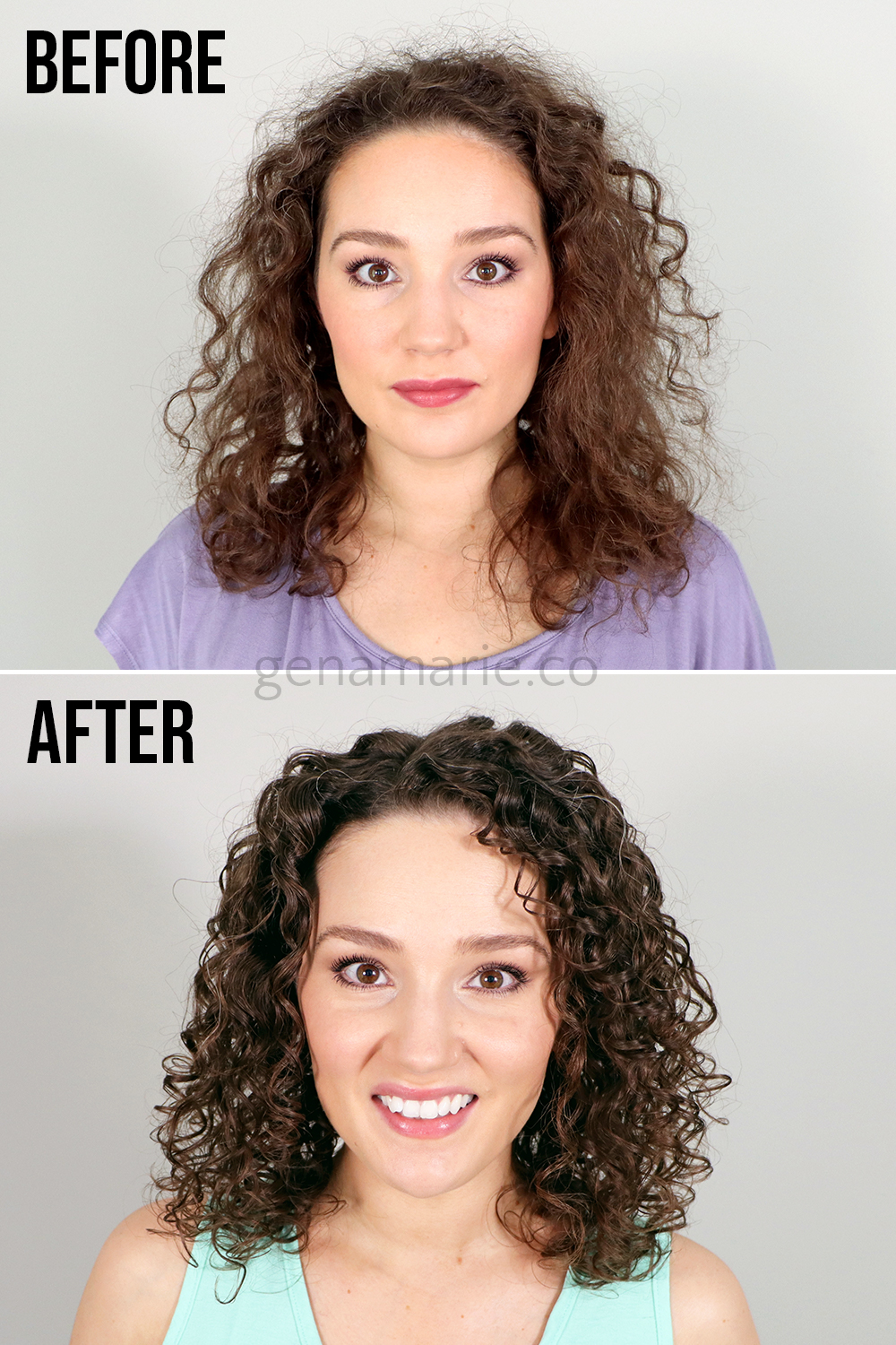 before & after root frizz